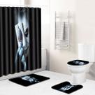 Conjunto de cortinas de chuveiro Jokers Anime Waterproof com tapete e tapete, 4 peças