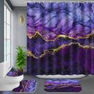 Conjunto de cortinas de chuveiro para banheiro Poedist, 4 peças com tapetes e ganchos Conjunto de cortinas de chuveiro para banheiro Poedist, 4 peças com tapetes e ganchos