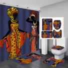 Conjunto de cortinas de chuveiro para mulheres africanas, 4 peças com tapete e tapete de banho