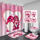 Conjunto de cortinas de chuveiro para o Dia dos Namorados Gnome Love Design