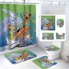 Conjunto de cortinas de chuveiro Scoobys Doos Dogs Anime Waterproof Conjunto de cortinas de chuveiro Scoobys Doos Dogs Anime Waterproof