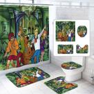 Conjunto de cortinas de chuveiro Scoobys Doos Dogs Anime Waterproof