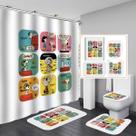 Conjunto de cortinas de chuveiro Snoopys Anime Waterproof com tapete e tapete Conjunto de cortinas de chuveiro Snoopys Anime Waterproof com tapete e tapete