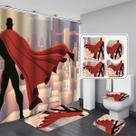 Conjunto de cortinas de chuveiro Supermans Hero com tapete antiderrapante, 4 unidades