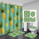 Conjunto de cortinas de chuveiro Tropical Pineapple com tapetes de banho