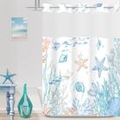 Conjunto de cortinas de chuveiro TWLSNCD No Hook Nautical Coastal Orange