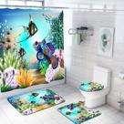 Conjunto de cortinas de chuveiro Underwater World Digital Print 180x180cm