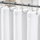 Conjunto de cortinas de chuveiro Vipfree Waffle 3 em 1 258GSM 183x213cm branco