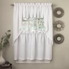 Conjunto de Cortinas de Cozinha Sweet Home Collection - Modelo Ribcord Branco