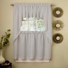 Conjunto de Cortinas de Cozinha Sweet Home Collection - Modelo Ribcord Grey
