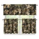 Conjunto de cortinas de cozinha Wiryuouvt Leaf Hunting Camo 3 peças