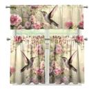 Conjunto de cortinas de cozinha Wiryuouvt Rustic Farmhouse 3 peças