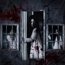 Conjunto de cortinas de Halloween Fanfanwin Female Ghost Decor