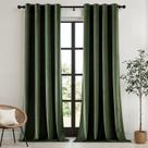 Conjunto de cortinas EMEMA Velvet, 213 cm de comprimento, 2 painéis, verde oliva