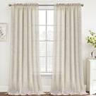 Conjunto de cortinas FantasDecor Linen Sheer 274 cm de comprimento e 2 painéis