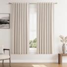 Conjunto de cortinas Guken Oatmeal Linen Blackout 160 cm de comprimento e 2 painéis