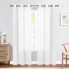 Conjunto de cortinas jinchan, linho branco, 213 cm de comprimento, 2 painéis