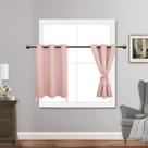 Conjunto de cortinas JIUZHEN 107x91 cm Blackout Tiebacks Blush Pink