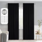 Conjunto de cortinas MIULEE Blackout 213 cm x 213 cm, 2 painéis, preto