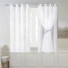 Conjunto de cortinas SOFJAGETQ, 2 peças, 132 x 137 cm, camada dupla, transparente
