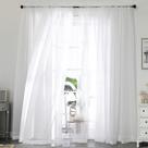 Conjunto de cortinas transparentes OWENIE 150x213cm com 2 painéis brancos para casa