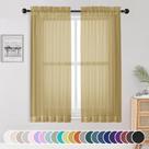 Conjunto de cortinas transparentes OWENIE Gold 160x160cm com 2 painéis