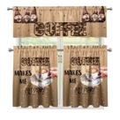 Conjunto de cortinas Wiryuouvt Valance Cafe Kitchen Window Brown