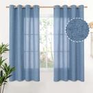 Conjunto de cortinas YoungStex Blue Linen 160x160cm com 2 painéis Conjunto de cortinas YoungStex Blue Linen 160x160cm com 2 painéis