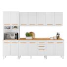 Conjunto de Cozinha Bergamo Modulado com 14 Portas 2 Gavetas