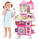 Conjunto de cozinha Kids Play CUTE STONE 102 cm rosa de fogão e pia