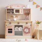 Conjunto de cozinha Play ROBOTIME de madeira com máquina de lavar louça Kids 3+ Pink