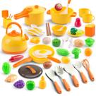 Conjunto de cozinha Pretend Play Bruvoalon, brinquedo infantil de 56 peças