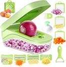 Conjunto de cozinha Vegetable Chopper Mandoline Slicer 17 em 1 verde