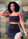 Conjunto de cropeed e saia feminina