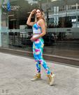 Conjunto de Cropped e Legging em detalhe Strappy branco Conjunto de Cropped e Legging em detalhe Strappy branco