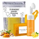 Conjunto de cuidados com a pele Acanre Turmeric Trio: sabonete facial, mousse e sabonete Conjunto de cuidados com a pele Acanre Turmeric Trio: sabonete facial, mousse e sabonete