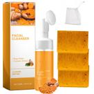 Conjunto de cuidados com a pele Derperzi, sabonete de cúrcuma e sabonete facial com escova