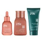 Conjunto de cuidados com a pele ITK Skincare Glowy Skin com ácido hialurônico e sérum de niacinamida, tônico leitoso de esqualano, creme hidratante facial de ceramida de hidratação profunda