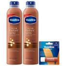 Conjunto de cuidados com a pele, spray radiante de vaselina e cacau, pacote com 2 unidades com protetor labial Conjunto de cuidados com a pele, spray radiante de vaselina e cacau, pacote com 2 unidades com protetor labial