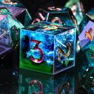 Conjunto de dados AUSTOR 7-Die DND feito à mão Polyhedral Dungeons Dragons