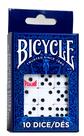 Conjunto de dados Bicycle D6 Sixed Dice Dice 10 unidades brancas 16mm