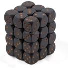 Conjunto de Dados Chessex DND D&D 36 Poliédricos - Cinza Escuro e Cobre