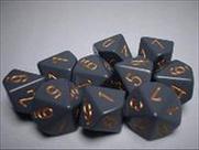Conjunto de dados Chessex Opaque Dark Grey com cobre d10 (10)