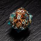 Conjunto de dados Cthulhu de 7 peças de resina com tentáculos e figura de bronze
