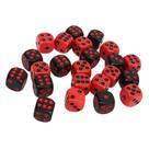 Conjunto de dados de seis lados Fockety 48 unidades, brilhante, impermeável, preto/vermelho