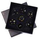 Conjunto de dados DND mookaitedecor Obsidian Crystal Polyhedral 7 peças