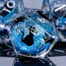 Conjunto de dados DND Roycevon Resin Liquid Core Cat com caixa de presente, 7 unidades