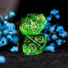 Conjunto de dados Dungeons and Dragons Garnet Gemstone com estojo Conjunto de dados Dungeons and Dragons Garnet Gemstone com estojo