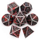 Conjunto de Dados Haxtec Bloodstained Metal para Dungeons & Dragons (D&D)