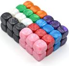 Conjunto de dados HD 48 peças de acrílico 16 mm multicolorido com padrão de pérola Conjunto de dados HD 48 peças de acrílico 16 mm multicolorido com padrão de pérola